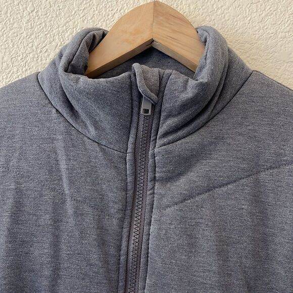 THREE DOTS Women's Heather Gray Jacket Size Small Full Zip Quilted Knit - Picture 4 of 7